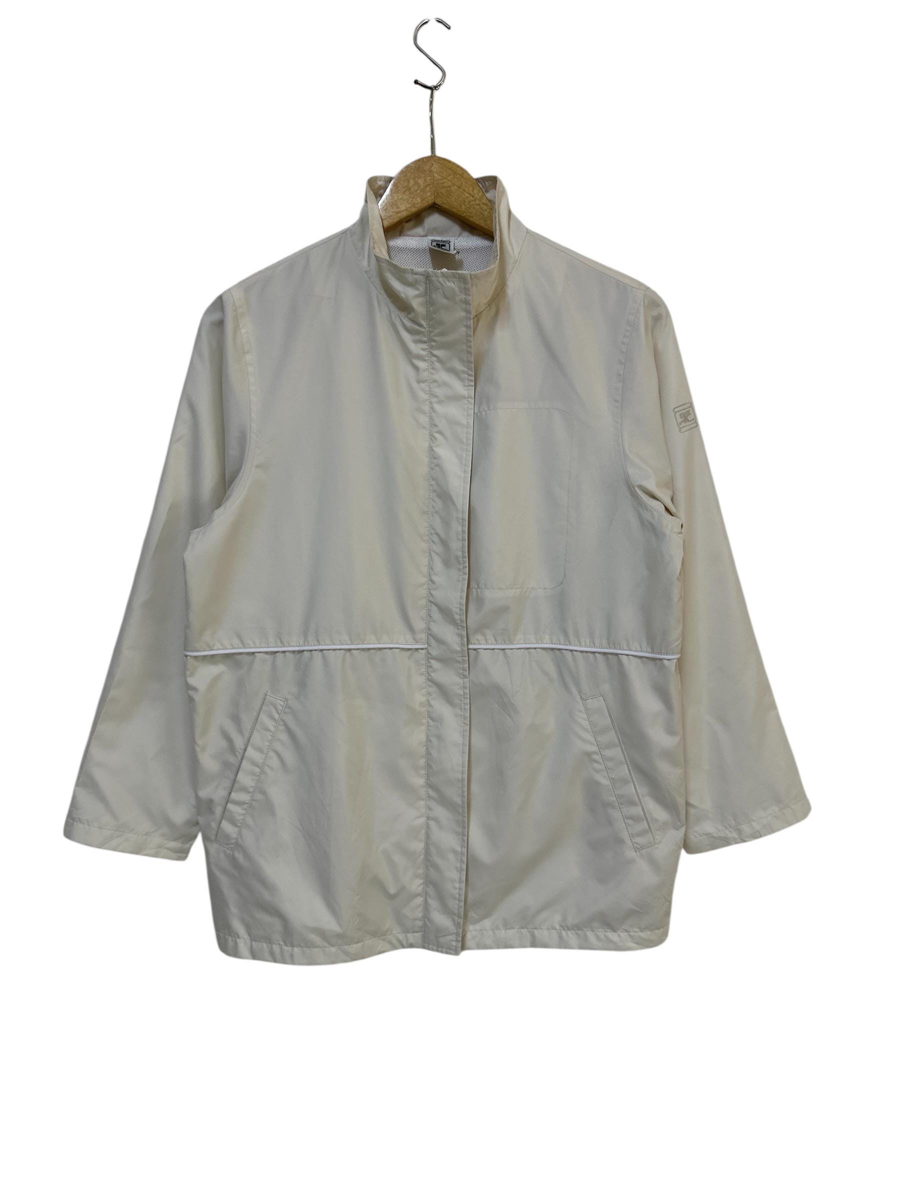 Courrèges, vintage 90s courreges raincoat women light jacket small logo