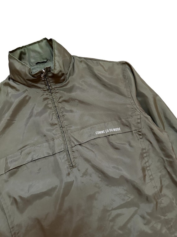 Vintage Comme Ca Ism Light Jacket Half Zip Green Army Small Logo 