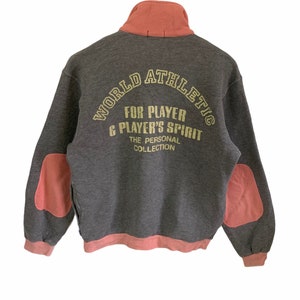 vintage asics sweatshirt half zipped athletic sweatshirt jumper pullover big logo sports vintage
