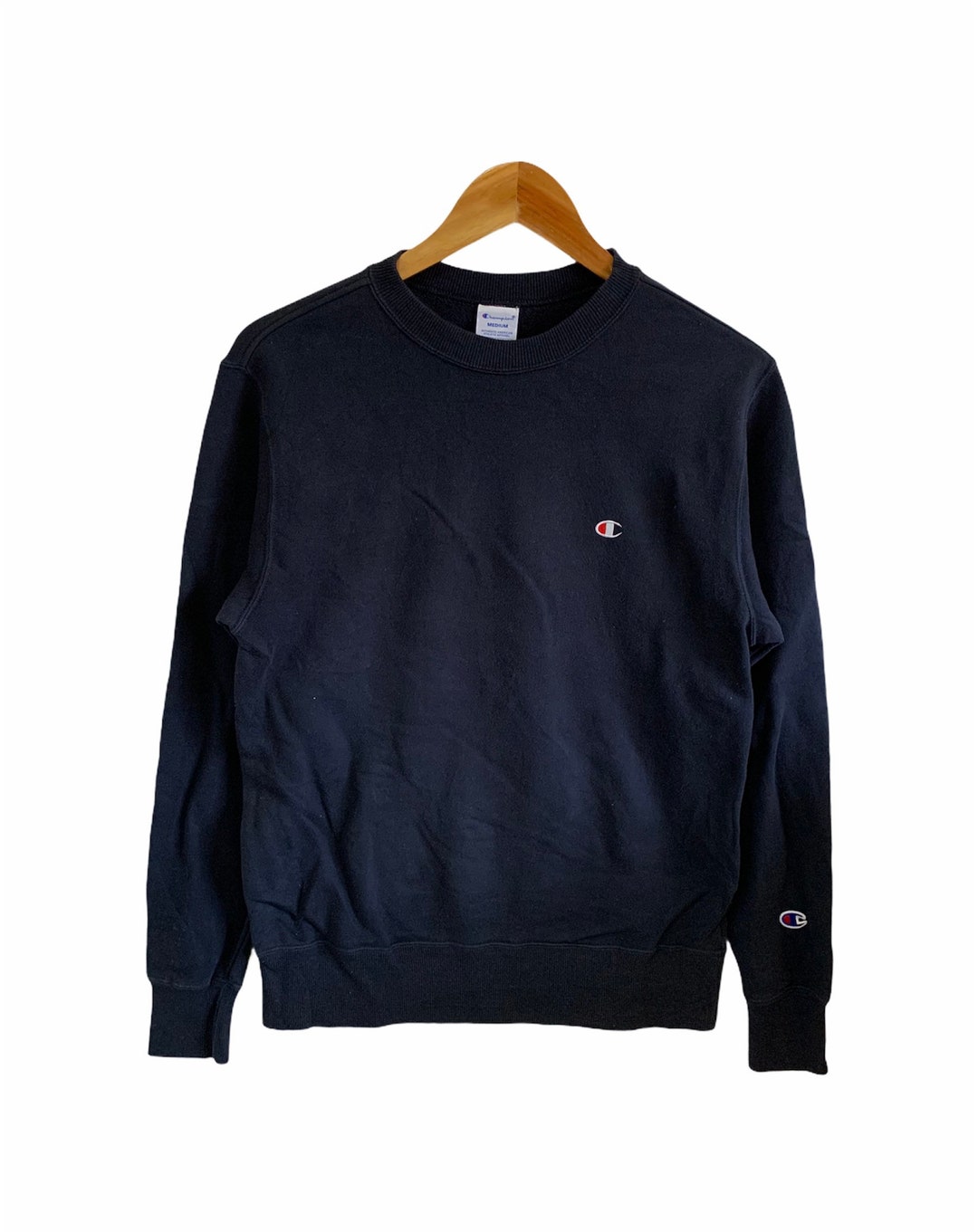 Vintage 90s Champion Sweatshirt Medium Size Navy Blue Colour