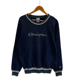 vintage 90s champion sweatshirt big logo spellout logo jumper pullover medium size jumper pullover hip hop swag
