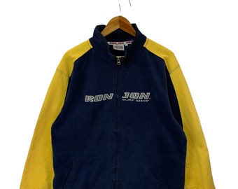 vintage 90s ron jon surf shop sweatshirt full zip jumper pullover large mens size