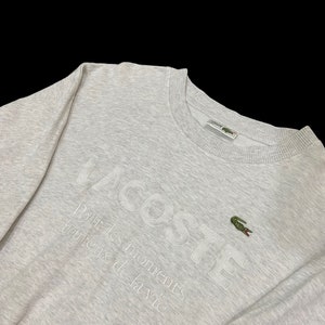 vintage 90s lacoste sweatshirt big logo spellout jumper pullover france designer