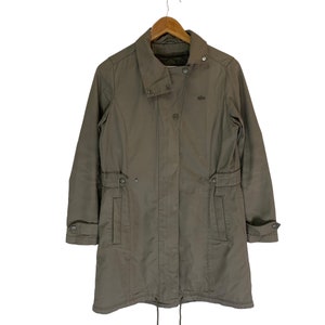 vintage lacoste trench coat jacket button ups