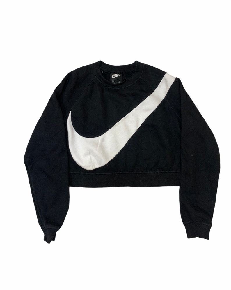 Nike Swoosh-tröja Crop Top Damtröja Liten Storlek Tröja Stor Logotyp Sport Dam bild 1