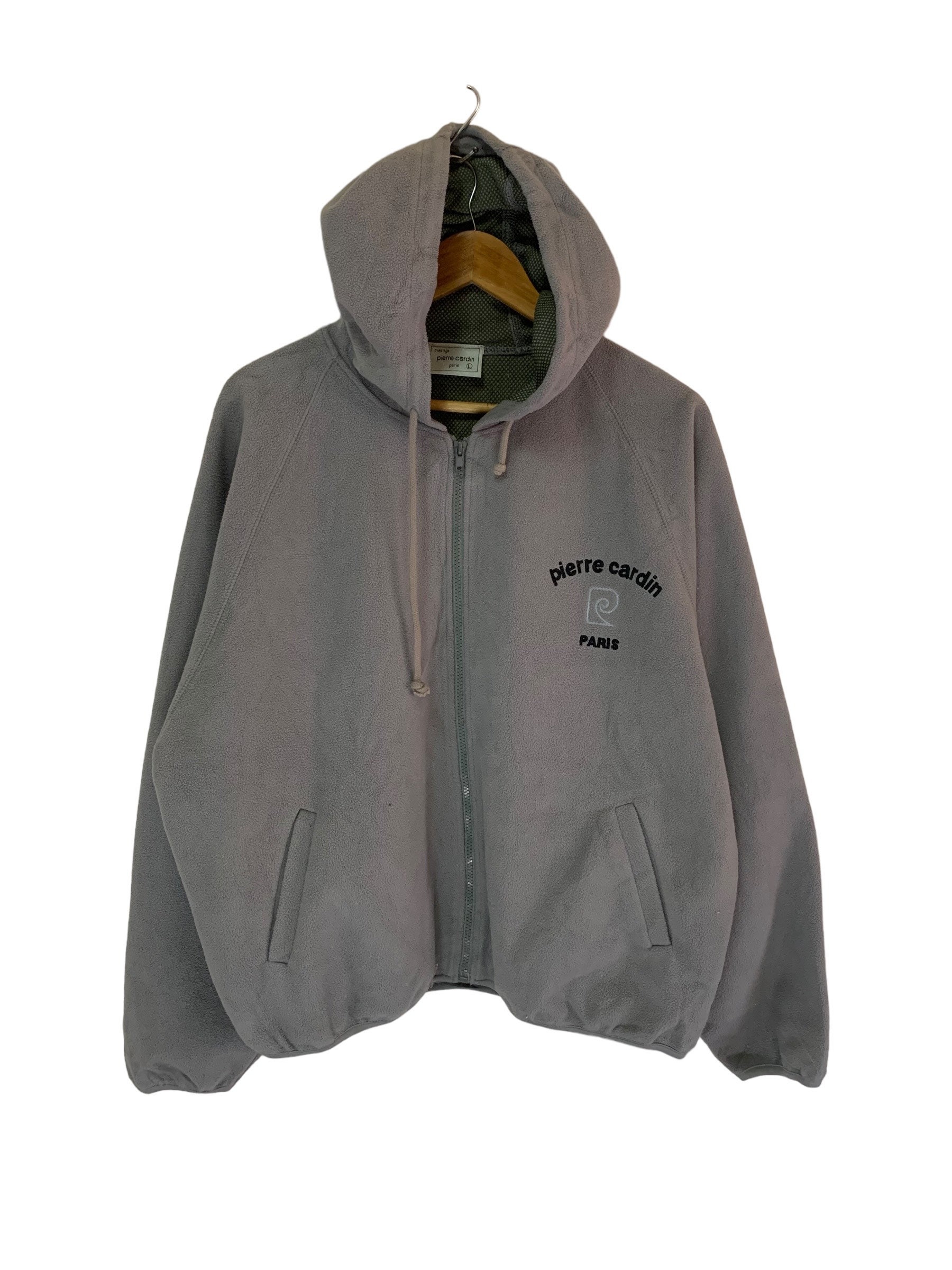 Vintage 90s Pierre Cardin Hoodie Sweater Full Zipper Fleece Small Embroidery Logo Etsy