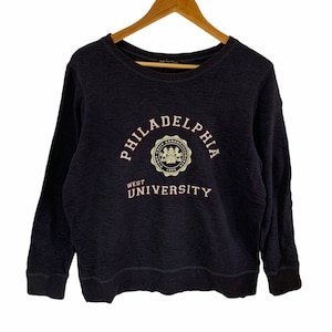 vintage 90s west philadelphia university vintage jumper pullover medium size big logo made in japan