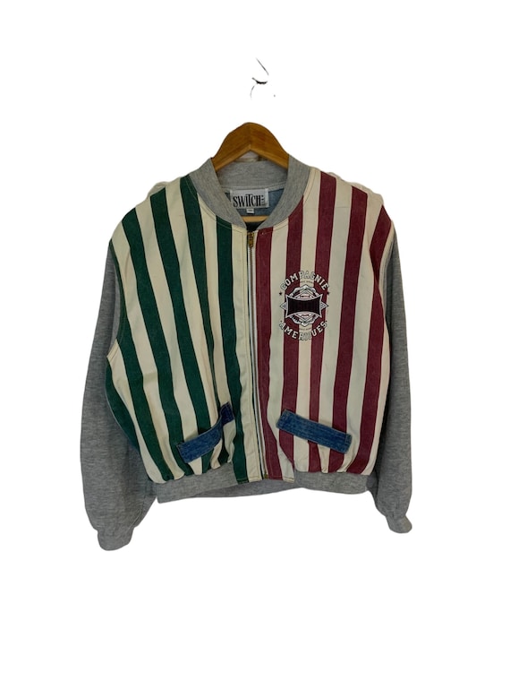 Vintage 90s Switch American Flag Bomber Jacket Rare Design Fashion 