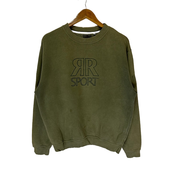 vintage 90s cerruti 1881 sports sweatshirt olive green sweatshirt big logo jumper pullover medium size