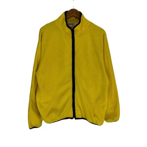 vintage 90s yellow fleece jacket full zip