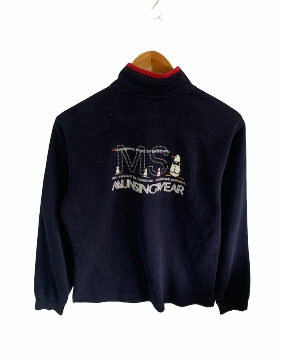 Vintage 90s Munsingwear Sweatshirt Half Zipped Big