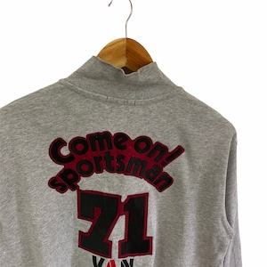 vintage 90s van jac sweatshirt half zip jumper pullover big logo van jac sportsman embroidery logo
