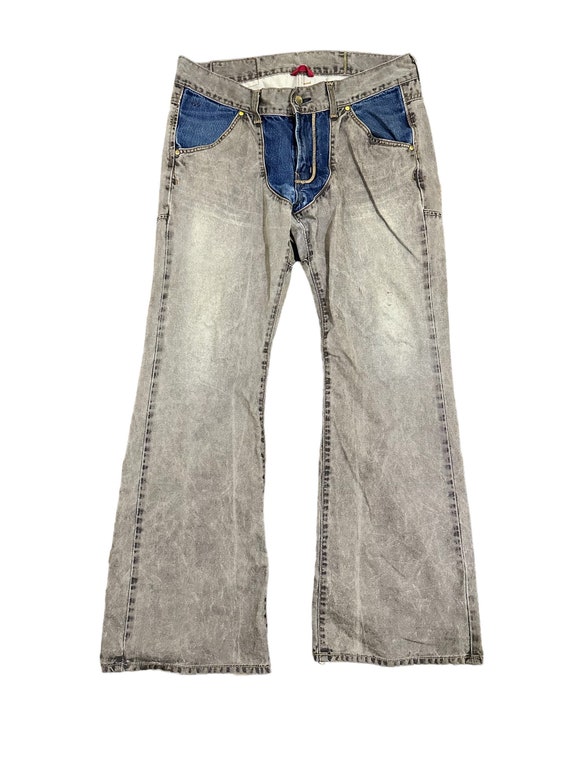 vintage edwin 503 rare design patchwork wide leg … - image 2