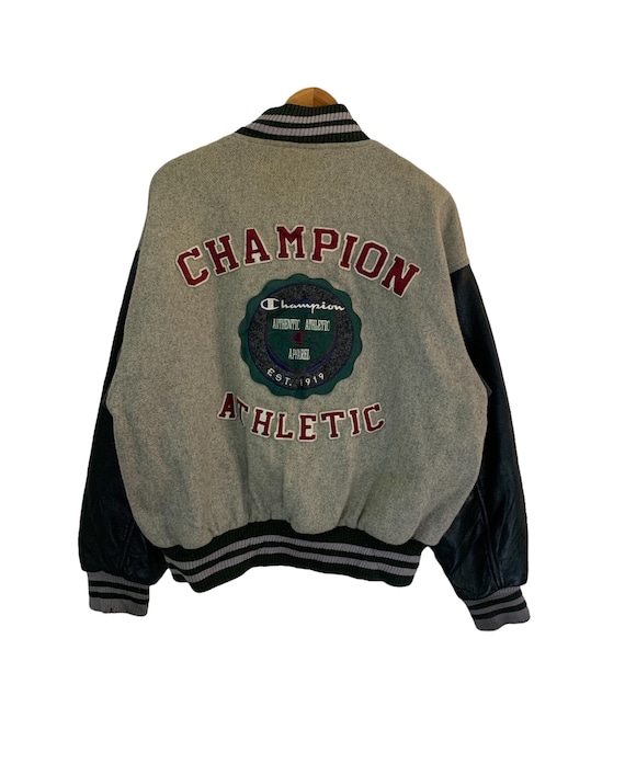 Vintage 90s Champion Athletic Varsity Jacket Large Size Vintage 90s Champion Athletic Varsity Jacket Large Size