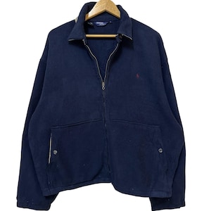 vintage 90s polo ralph lauren fleece jacket small logo full zipper made in usa