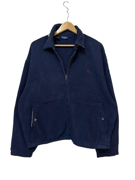 Vintage 90s Polo Ralph Lauren Fleece Jacket Small Logo Full Zipper