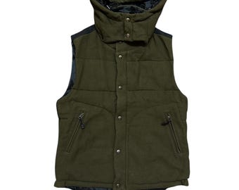 vintage cabane de zucca japanese brand puffer vest hoodie adjustable rare fashion full zip snapbutton jacket