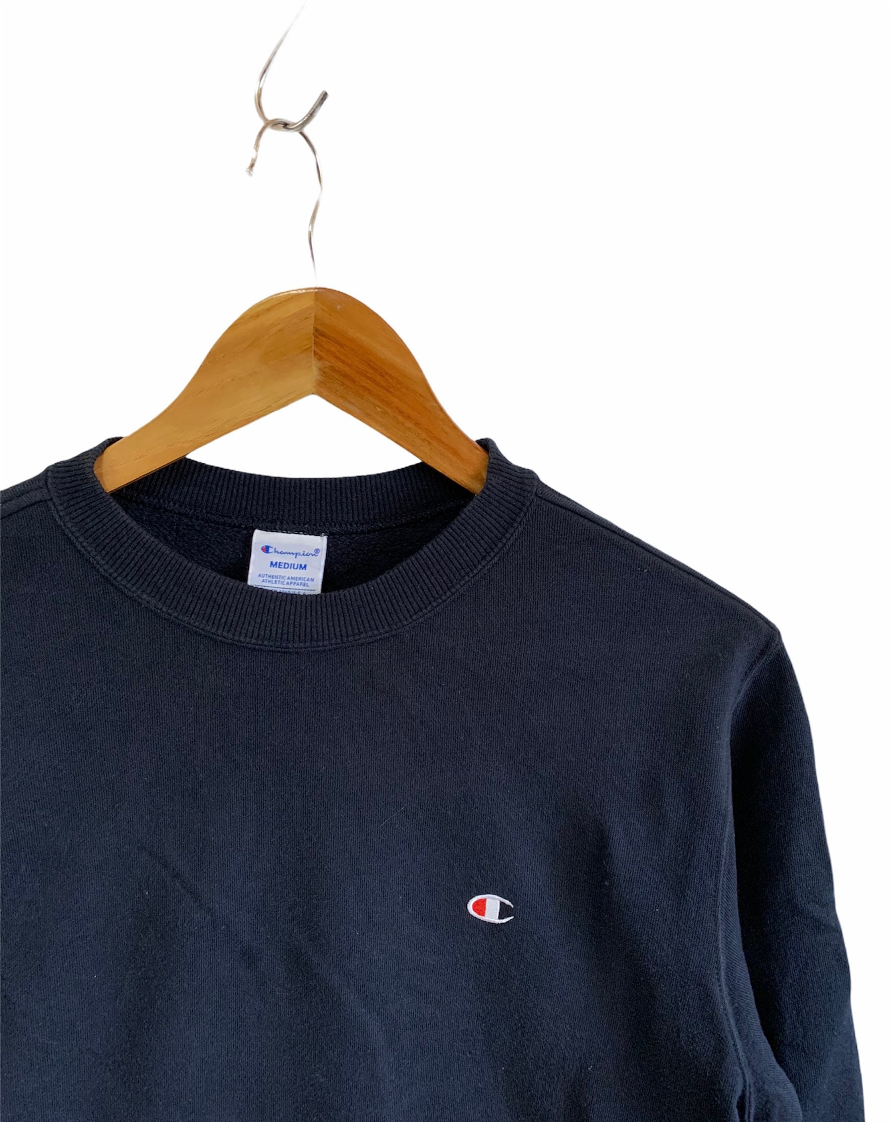 Vintage 90s Champion Sweatshirt Medium Size Navy Blue Colour