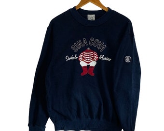 Vintage Lupo Di Mare Sina Cova Sportfishing Sweatshirt Medium Size