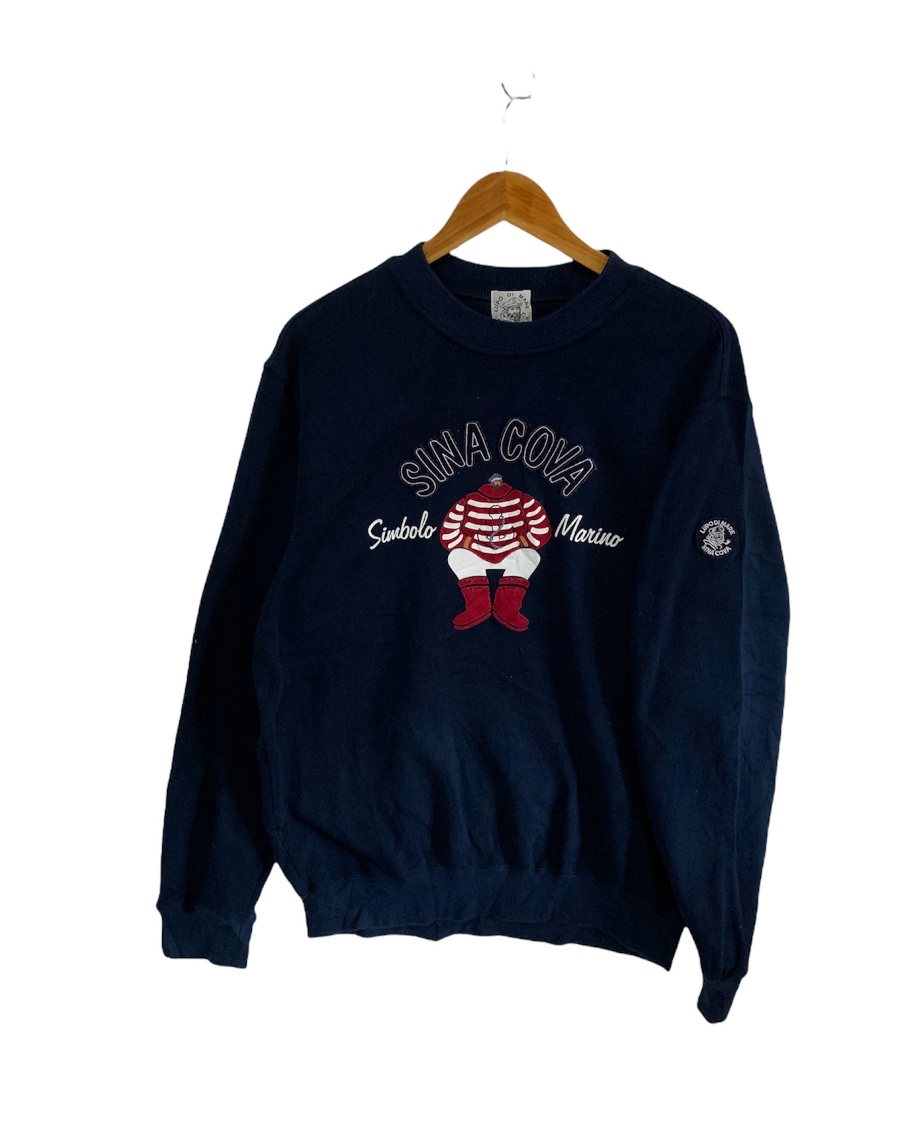 Vintage 90s Lupo Di Mare Simbolo Marino Sweatshirt Sina Cova