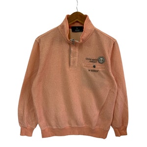 vintage dunlop motorsports sweatshirt half zip jumper pullover small logo rare dunlop peach