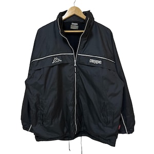 vintage 90s kappa windbreaker light jacket hidden hoodie big logo