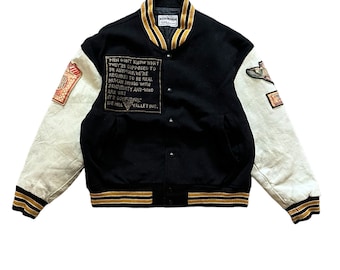 Vintage 1990s St Josephs Varsity Wrestling Leather & Wool Varsity