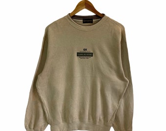 vintage 90s gianni valentino sweatshirt big logo embroidery jumper pullover medium size bleach sweatshirt top italy designer