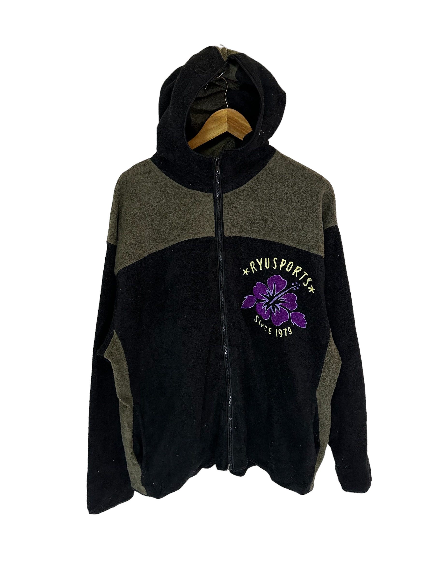 90s RYU SPORTS オールドサーフ ハイビスカス ボアジャケット