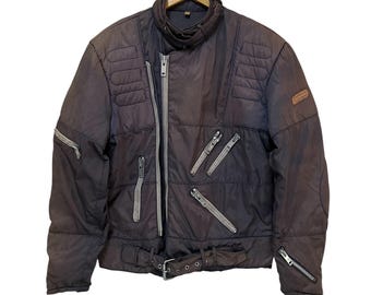 vintage 90s hein gericke racing jacket motorsports multizipper mens jacket faded colour