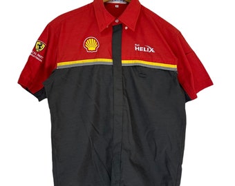 chemises vintage shell helix worker chemises boutonnées ferrari staff