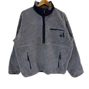 vintage 90s the north face fleece jacket half zipper rare design sherpa fleece