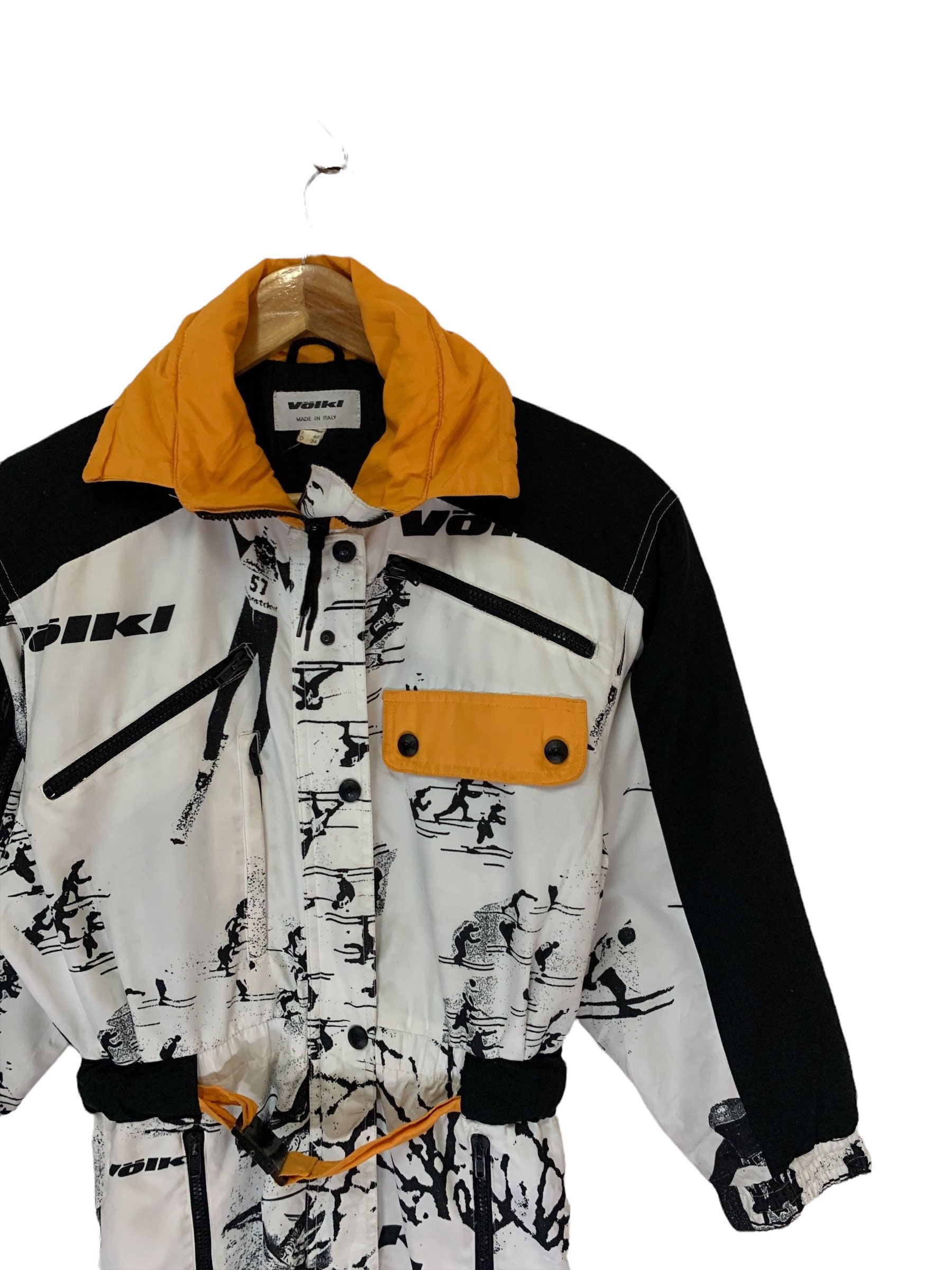 Vintage 80s Völkl Sports Overall Ski Jacket Full Over Print Made