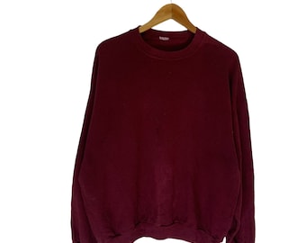 vintage 90s plain sweatshirt maroon jumper pullover missing tag