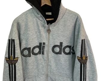 トップス 80s adidas trefoil logo zip hoodie sweat Rare True Vintage 80s Adidas Colorado Hoodie Sweatshirt Mens