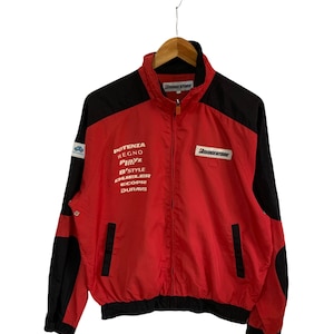 vintage bridgestone windbreaker jacket big logo fashion racing sponsored jacket big logo