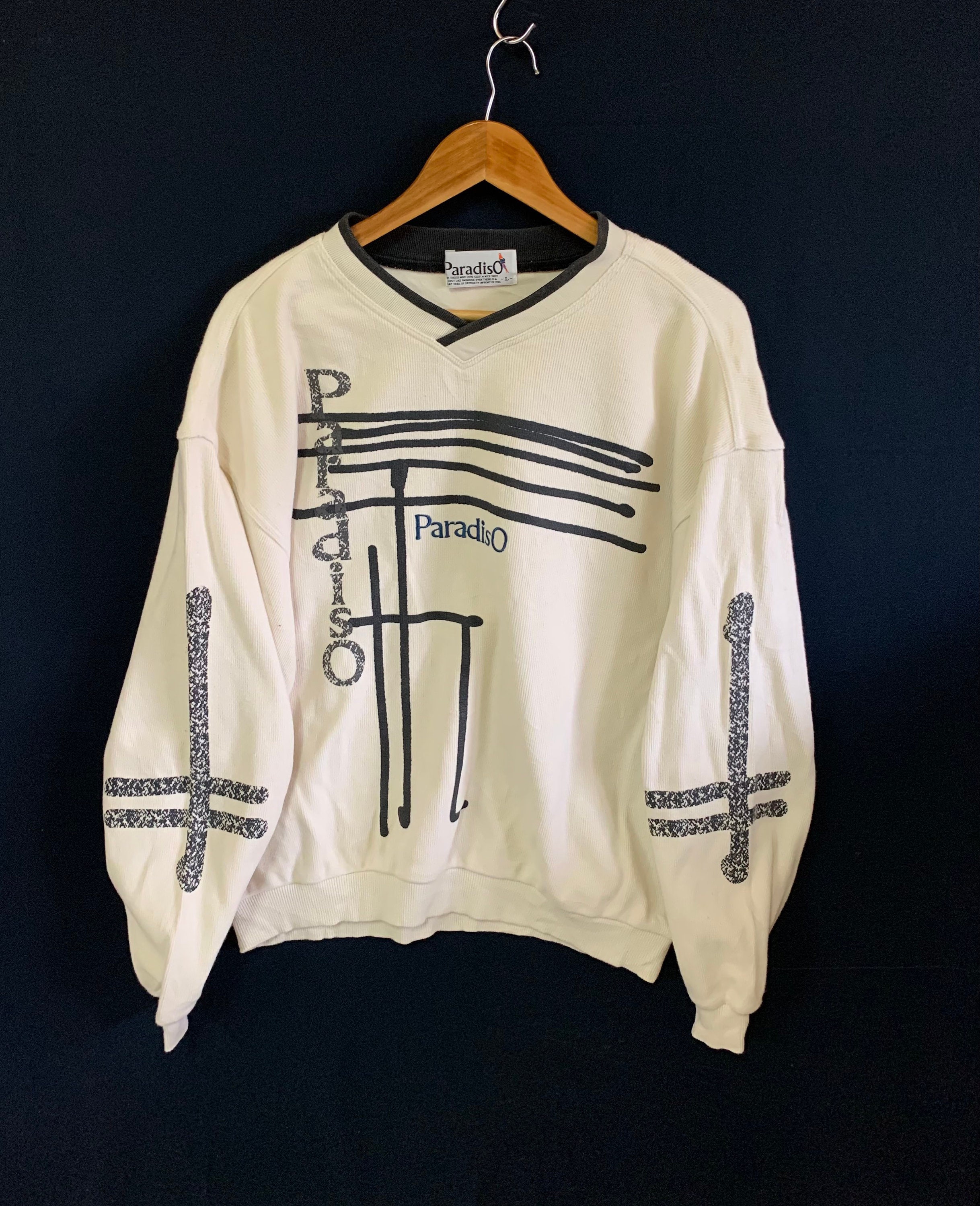 Vintage 90s paradiso sweatshirt big logo jumper pullover large 