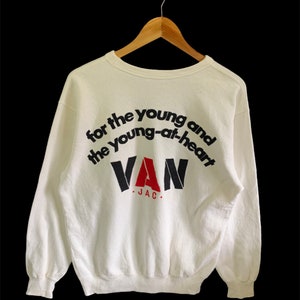 vintage 90s van jac sweatshirt big logo medium size embroidery logo jumper pullover vintage sweatshirt streetwear