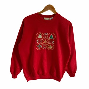 vintage 90s sweatshirt embroidery logo jumper pullover vintage funny sweatshirt christmas logo