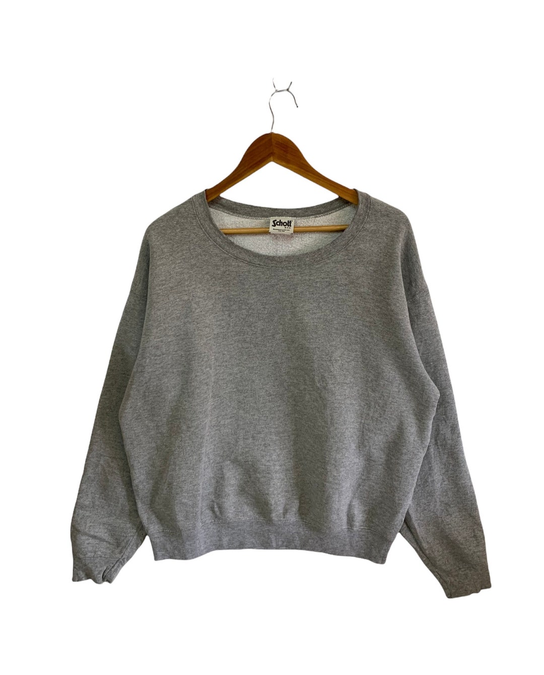 Vintage 90s Plain Schott Sweatshirt Grey Large Size Made in - Etsy