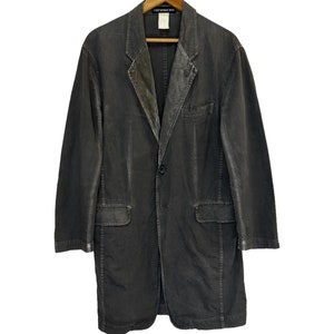 vintage 90s issey miyake men overcoat long jacket faded colour rare asymmetrical jacket very used