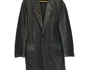 vintage 90s issey miyake men overcoat long jacket faded colour rare asymmetrical jacket very used