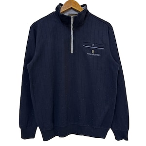 vintage gianni valentino sweatshirt half zipper sweatshirt spellout logo jumper pullover