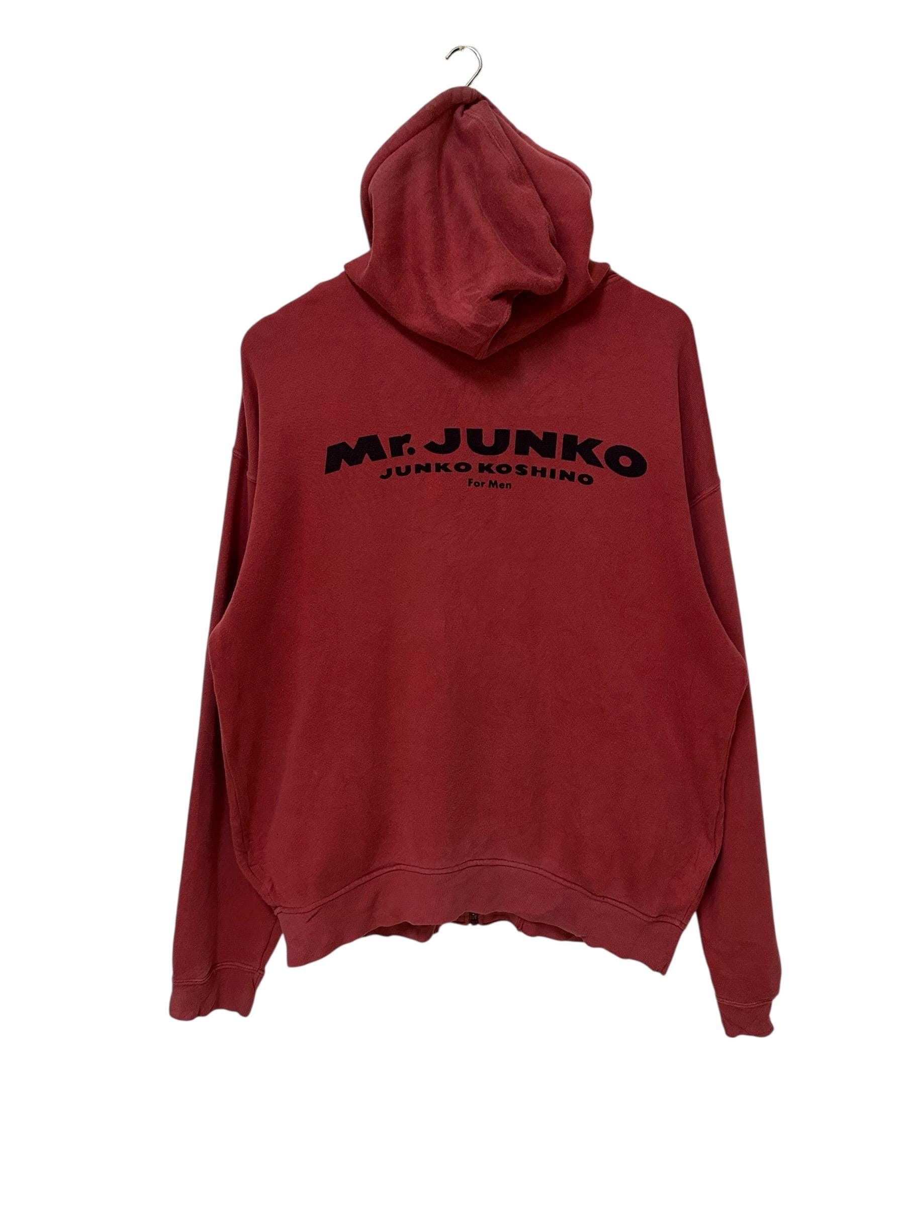 Vintage 90s Mr Junko Koshino Hoodie Full Zipper Jacket Red Nicely
