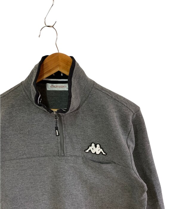 Sweat kappa vintage petit logo brode pull grande taille couleur grise Etsy France