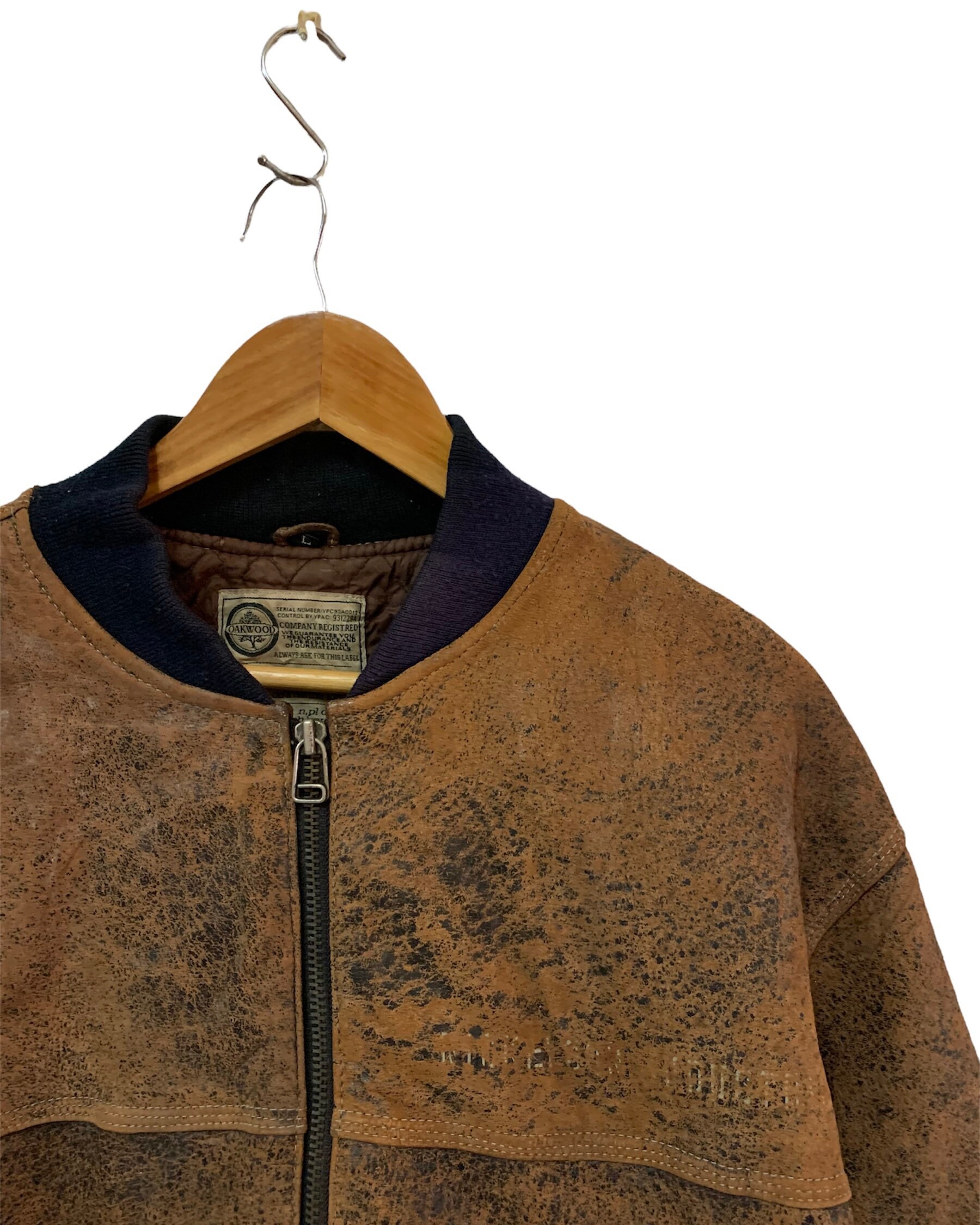Vintage 90s Oakwood Leather Jacket - Etsy