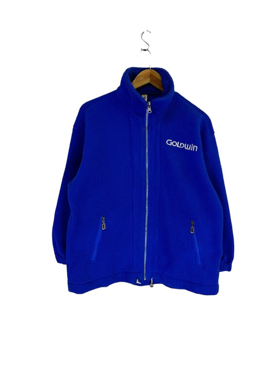 Goldwin, vintage 90s goldwin fleece blue jacket full zipper