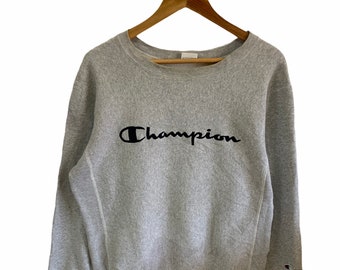 Vintage Champion Reverse Weave Big Logo Champion Sport Sweatshirt