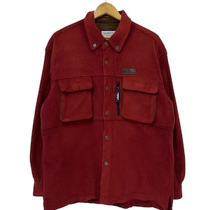 giacca in pile vintage Simple Life, camicie con bottoni, design raro arancione
