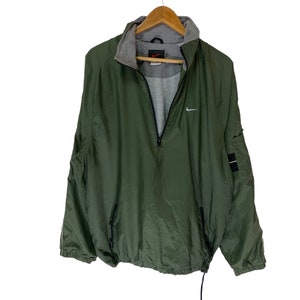 vintage nike swoosh jacket nylon half zip mens medium size